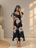 Midnight Bloom Floral Frock Dress